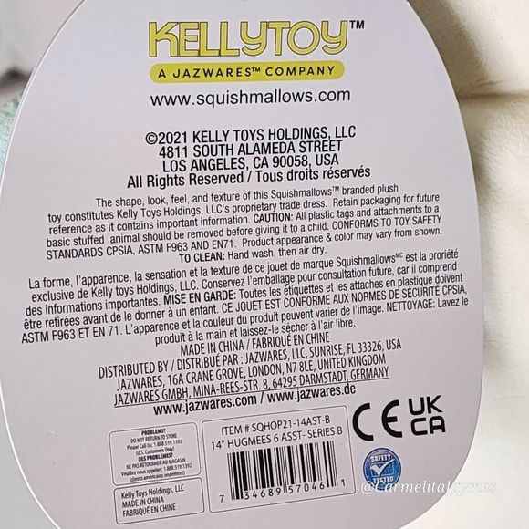 BELANA 🐄 Fuzzy Belly Blue And White Cow Hugmee Squishmallow Kellytoy NWT - Picture 7 of 9